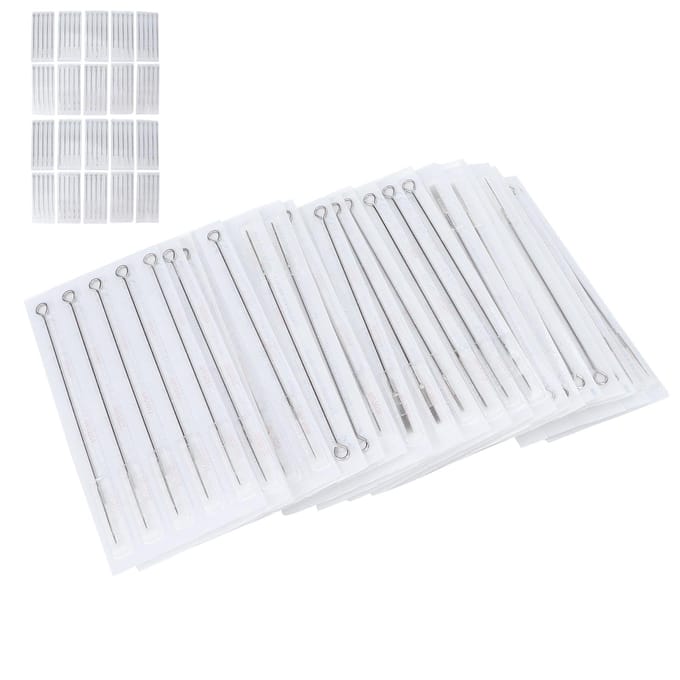 100 Sets Gemengd Type Tattoo Naalden 10 Soorten Handmatige Lange Tattoo Naalden Combinatieset white