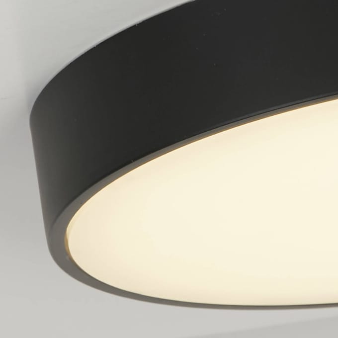 Searchlight Palma LED plafondlamp, zwart, Ø 25 cm, staal/acryl