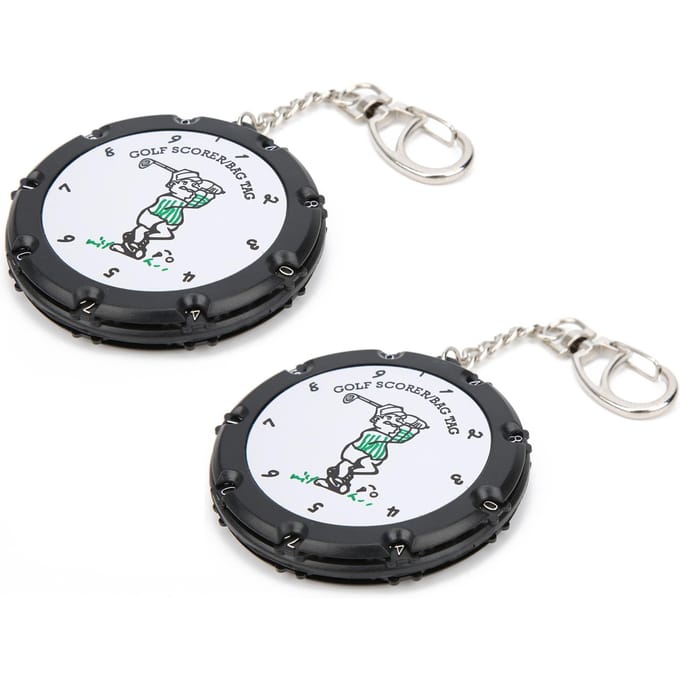 2 stuks Draagbare Golf Slagteller 18 Holes Golf Scoreteller Apparaat met Sleutelhanger white