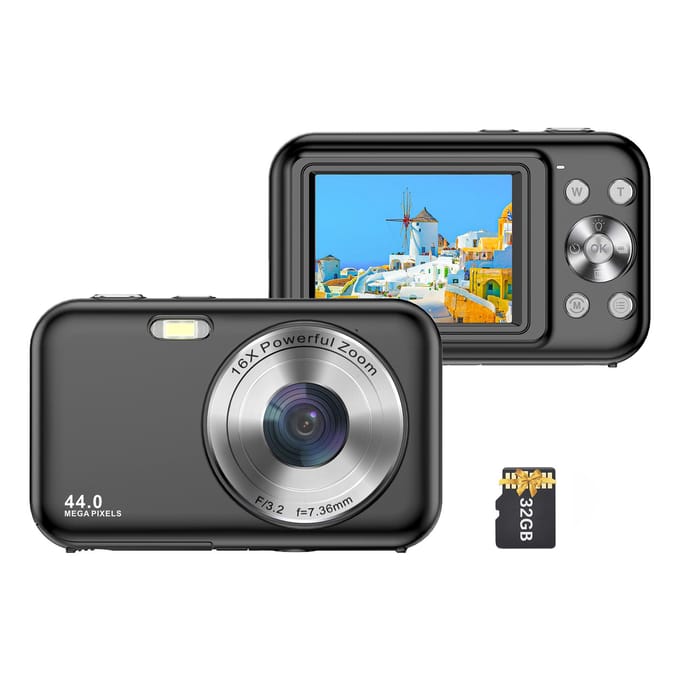 Draagbare Digitale Camera 1080P Videocamera 44MP 16X Digitale Zoom Autofocus Zelfontspanner Anti-trillen