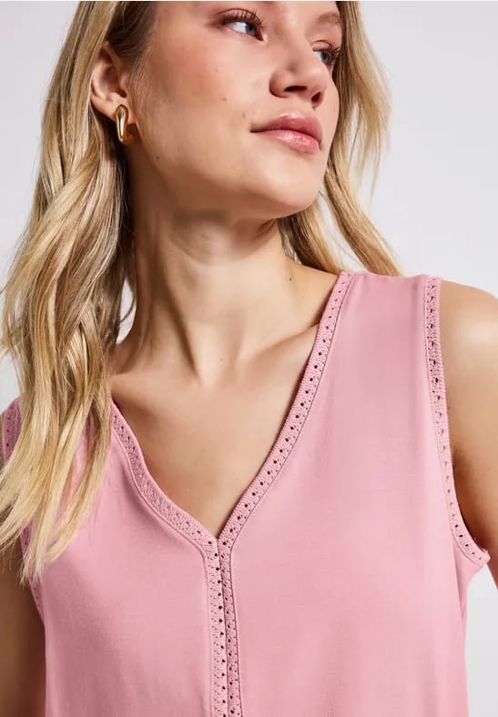 Jersey top met gehaakte details