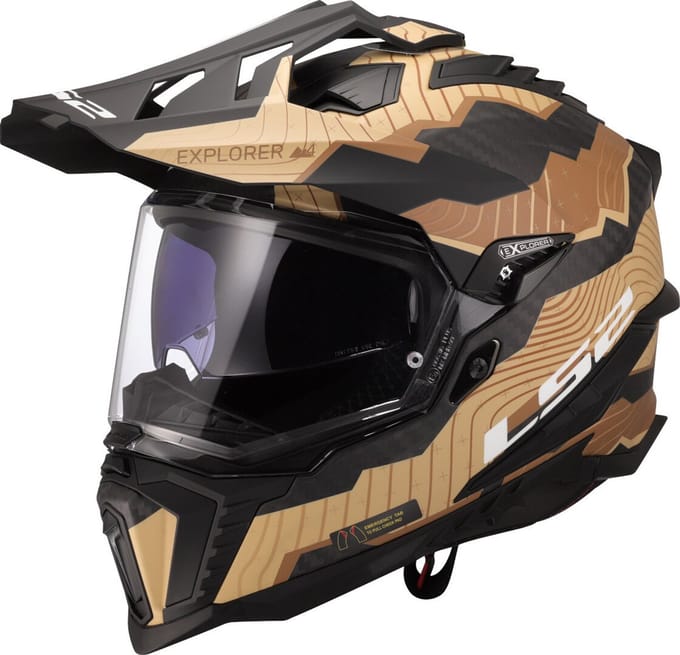 LS2 MX701 Explorer C Trick Bruin Sand 06 Adventure Motorhelm - Maat 2XL - Helm