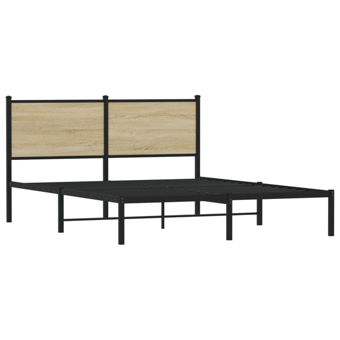 vidaXL - Bedframe - zonder - matras - metaal - sonoma - eikenkleurig - 137x190 - cm