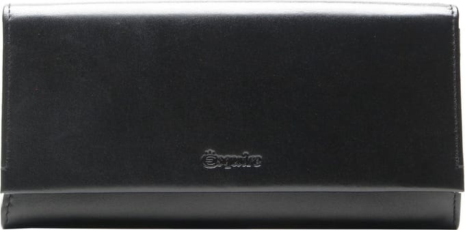 Esquire Portemonnee New Silk Ladies Long Wallet Black Zwart