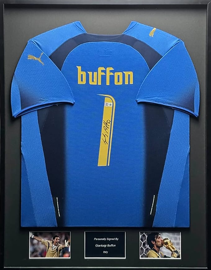 Gianluigi Buffon Italië 2006 ingelijst thuis shirt