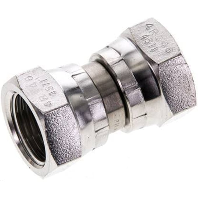 Rechte Verloopnippel G1/2'' Binnendraad Hoge Druk RVS  60° Conus  300bar Hydrauliek