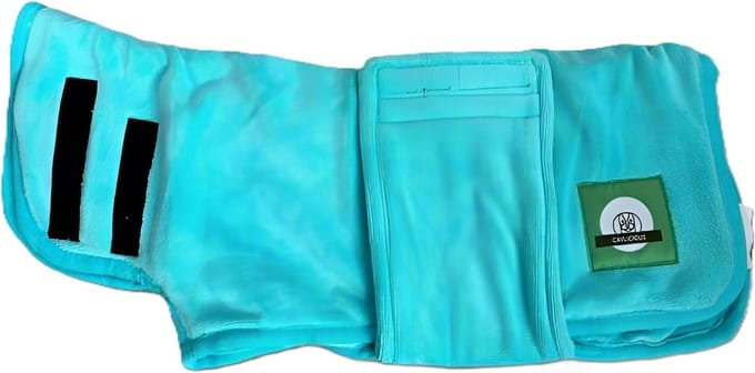 Cavlicious® hondenbadjas - microvezel - zware kwaliteit - blauw - S