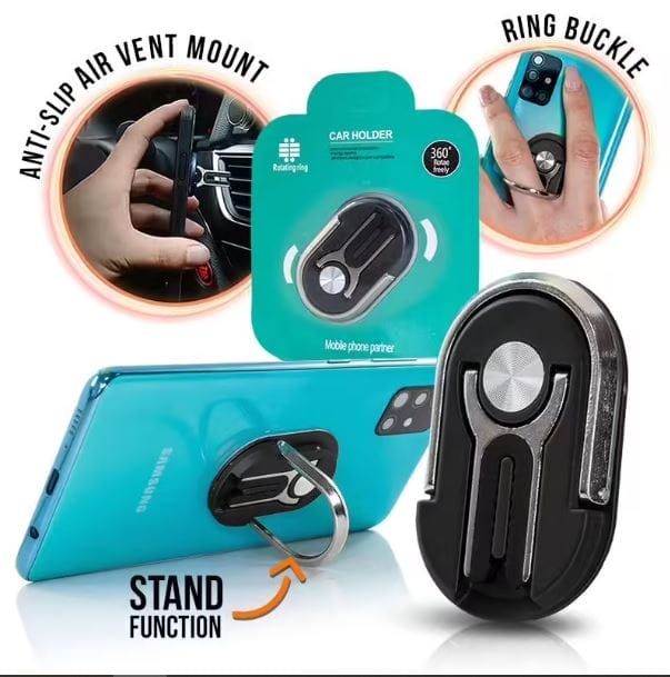Support dock anneau 3 en 1 noir pour Smartphone noir