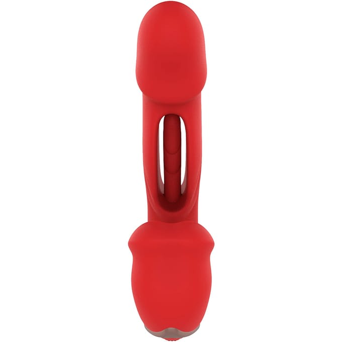 Intoyou - Mouty - Bitting & Flipping Rabbit Vibrator met App - Rood