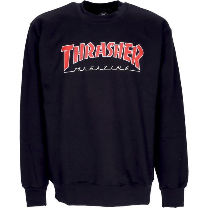Outline Crew herensweatshirt met ronde hals, zwart/rood