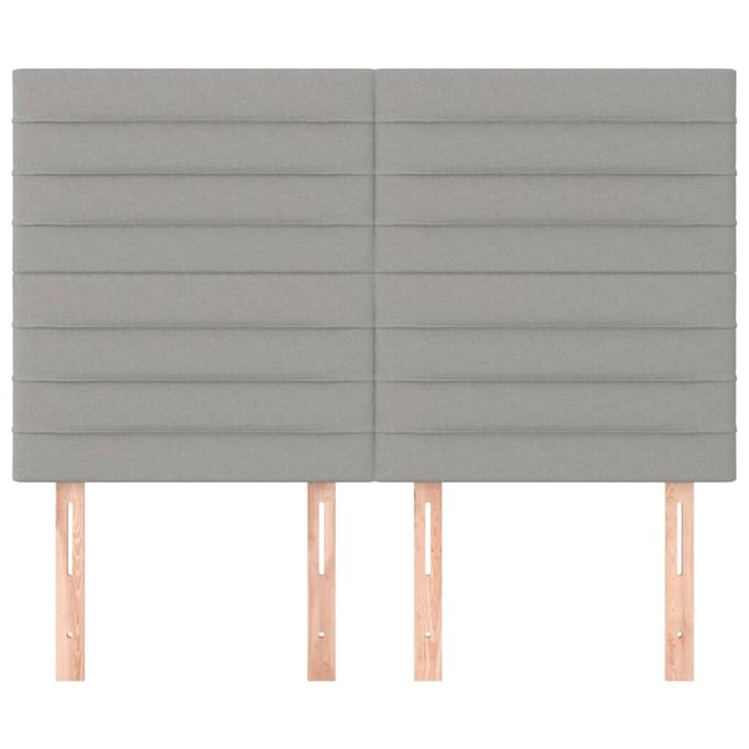 vidaXL - Hoofdbord - lichtgrijs - 144x5x118/128 - cm - stof