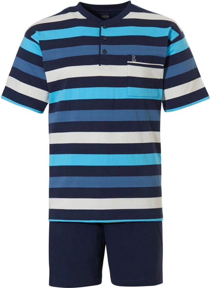 Robson • Stripes - Heren - Shortama - Blauw - Strepen - Maat 50