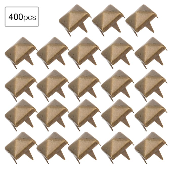 400 Sets 4MM-7MM DIY Leerbewerking Spike Klinknagels Vierkante Spike Sierspijkers Tassen Schoenen Riem AccessoiresBrons 5MM goud