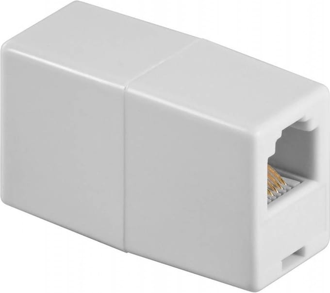 RJ12 - RJ12 telefoon koppelstuk / wit
