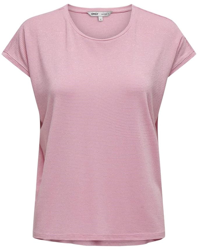 ONLY ONLCLAUDIA S/S GLITTER TOP NOOS JRS Dames Top - Bonbon Gold Lurex Stripe