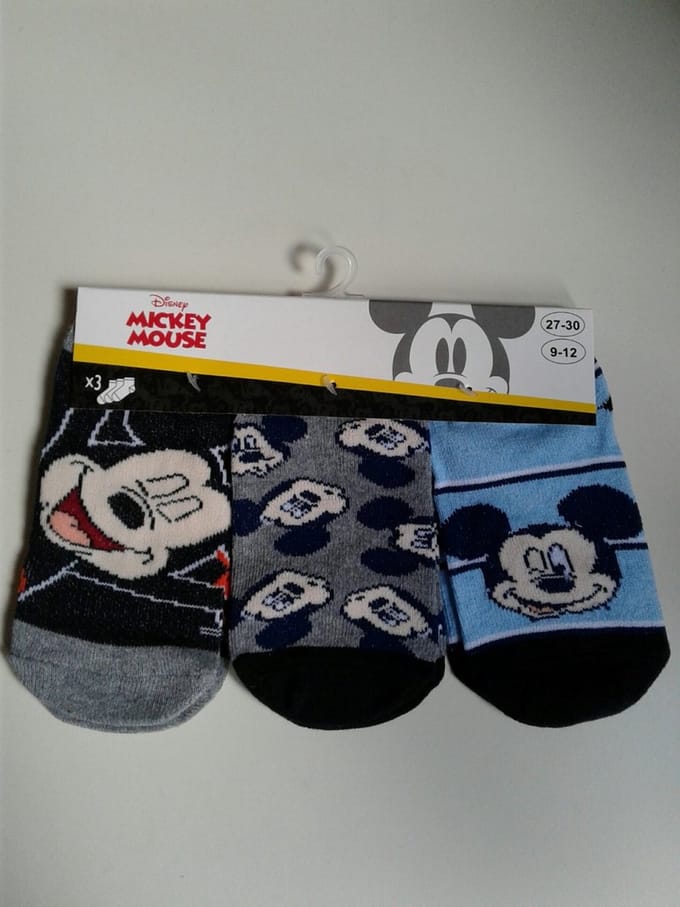 Mickey Mouse - enkelsokken Mickey Mouse - 3 paar - jongens - maat 27/30