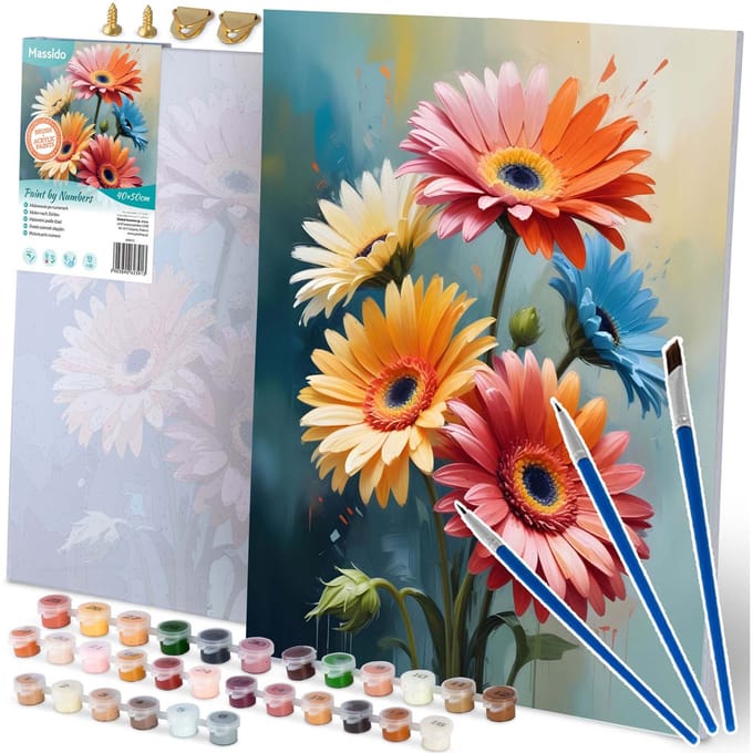 Schilderen op nummer schilderij 40x50 cm Massido Bloemen.