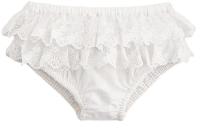 Next - Meisjes - Babyonderbroek met kanten ruches van 100% katoen - Wit