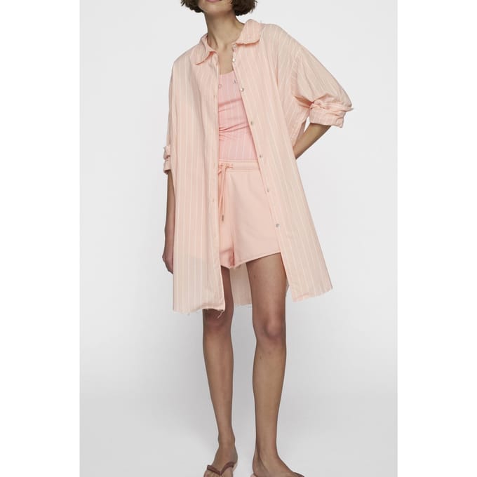 10DAYS Blouse Voile Stripes Peach Größe: S | Longsleeves Outlet | Damen | Orange