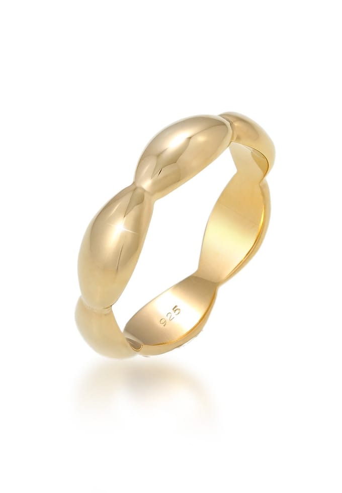 Elli - Ring - Dames Band Ring Basic Gebogen Geo Look in 925 Sterling Zilver Verguld - Dames