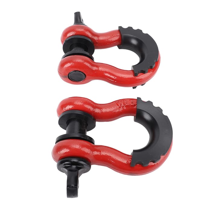 2 Pièces Manille Anneau D 3/4 Pouce Capacité de Charge 8800 LBS Manille de Remorquage Robuste en Acier au Carbone avec red