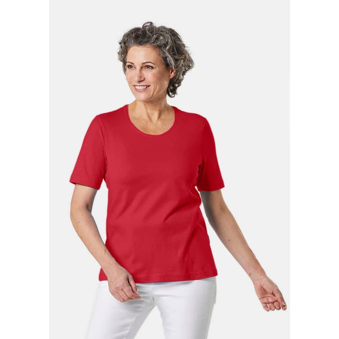Basic shirt van puur katoen - rood - Gr. 24 van Goldner Fashion