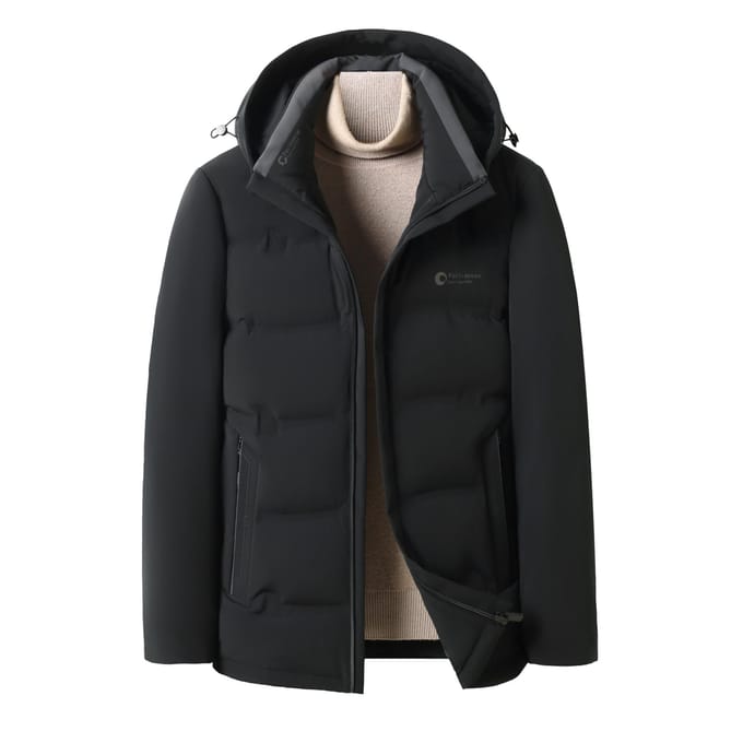 Heren donsjack Winter Heren Capuchon Koudebestendig Donsjack Middelbare Leeftijd Zakelijk Vrije Tijd 4XL zwart