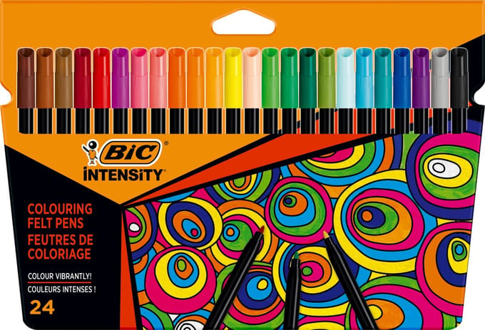 BIC Intensity - Viltstift - Drukbestendig - Stiften - 24 Stuks
