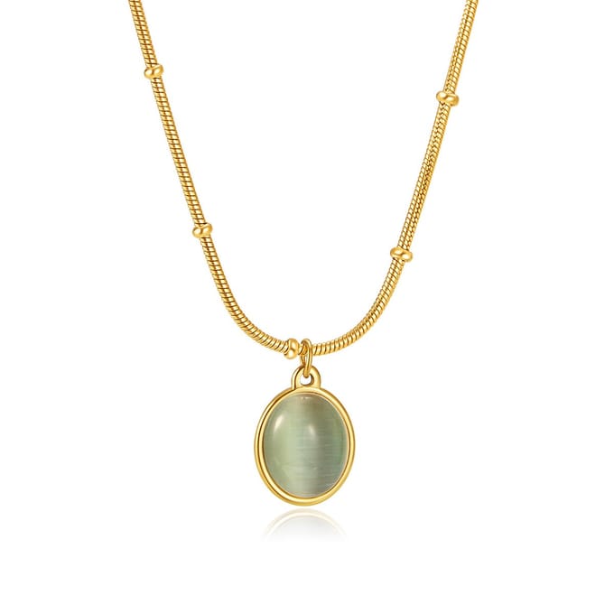 Ketting 'Jade ' | Stainless Steel Goud