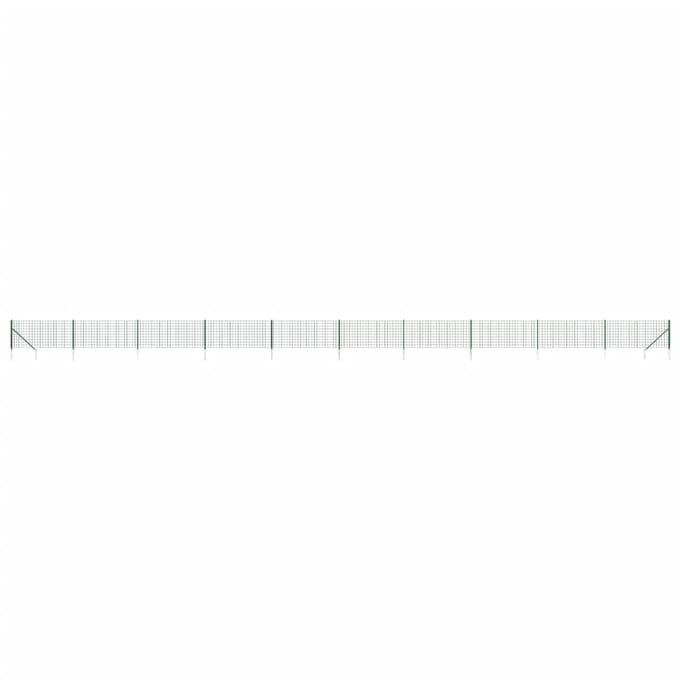 vidaXL - Draadgaashek - met - grondankers - 1x25 - m - groen