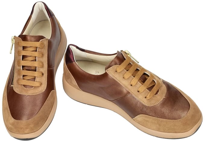 Solidus -Dames - bruin - sneakers - maat 38