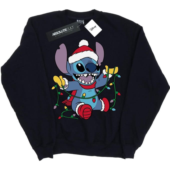 Disney Dames/Dames Lilo And Stitch Kerstverlichting Sweatshirt (Marineblauw)