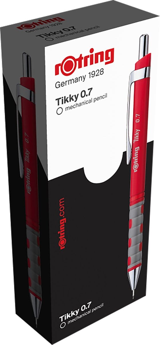 rOtring Tikky-vulpotlood | HB | 0,70 mm | Roode behuizing | 1 stuk
