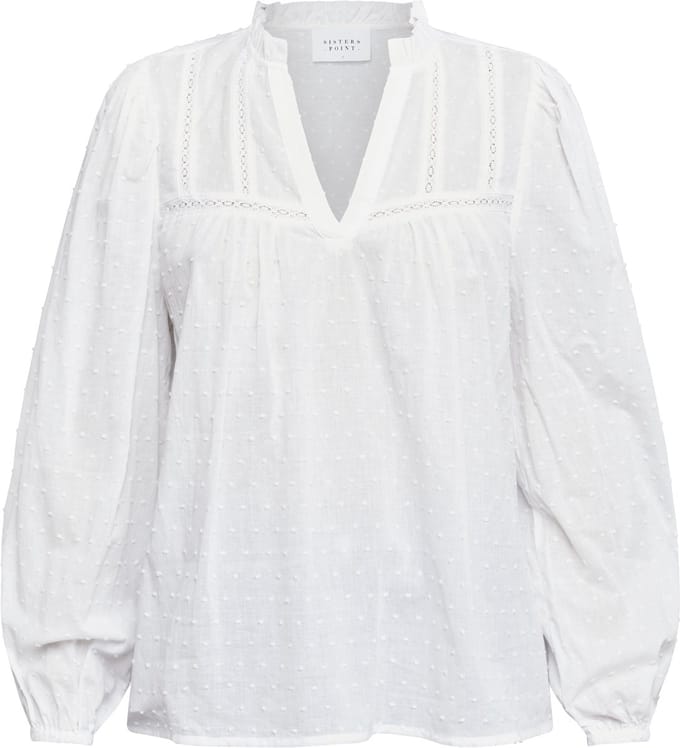 SISTERS POINT Venisa-ls - Dames Blouse - Off White - Maat S