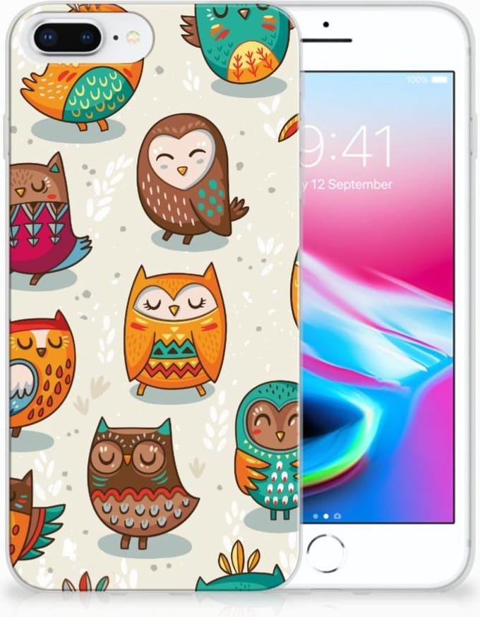 Apple iPhone 7 Plus | 8 Plus TPU Hoesje Vrolijke Uilen