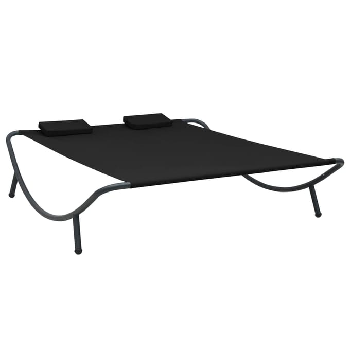 vidaXL - Loungebed - stof - zwart