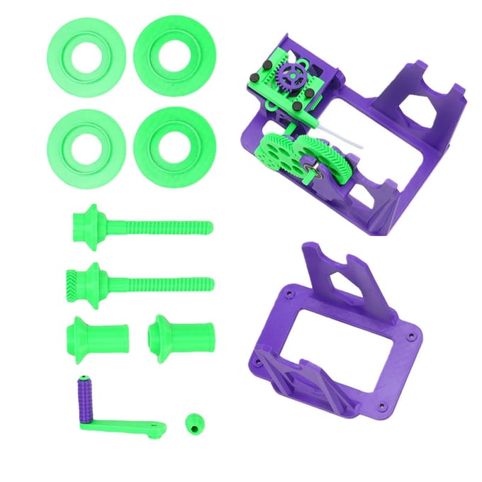 Bobineur de filament pour imprimante 3D Kit bobineur de fil d'impression à manivelle pré-assemblé Violet Vert