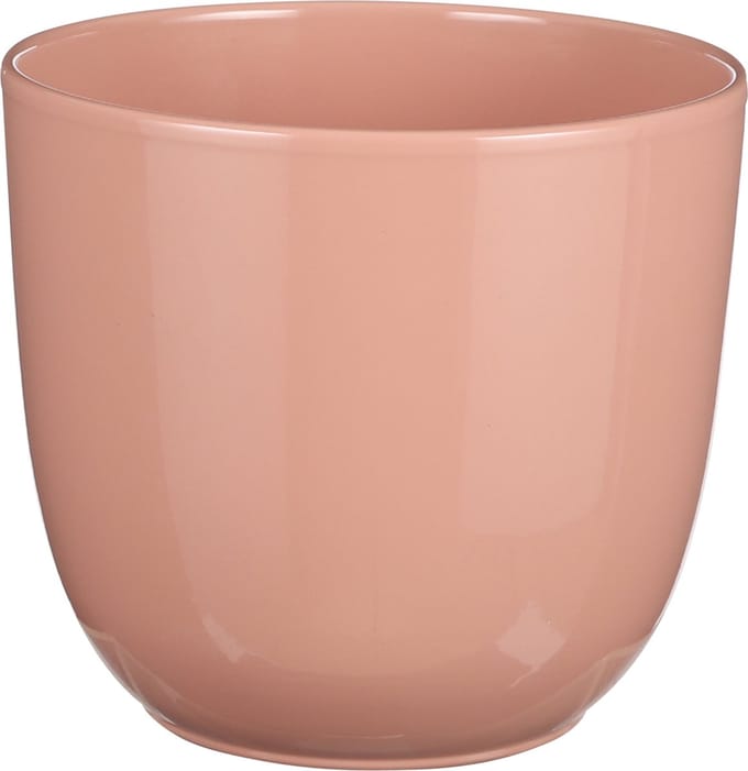 Mica Decorations Plantenpot/bloempot Tusca - Lichtroze - keramiek - glans - D19.5/H18.5 cm