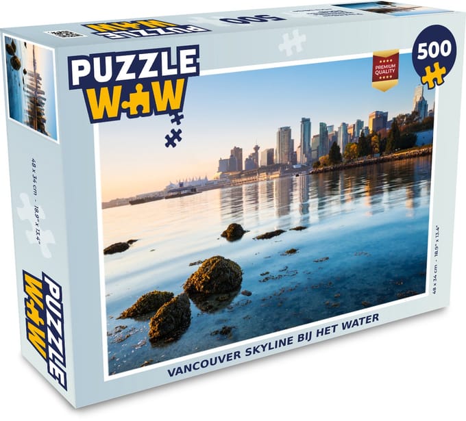 Puzzel Vancouver skyline bij het water - Legpuzzel - Puzzel 500 stukjes