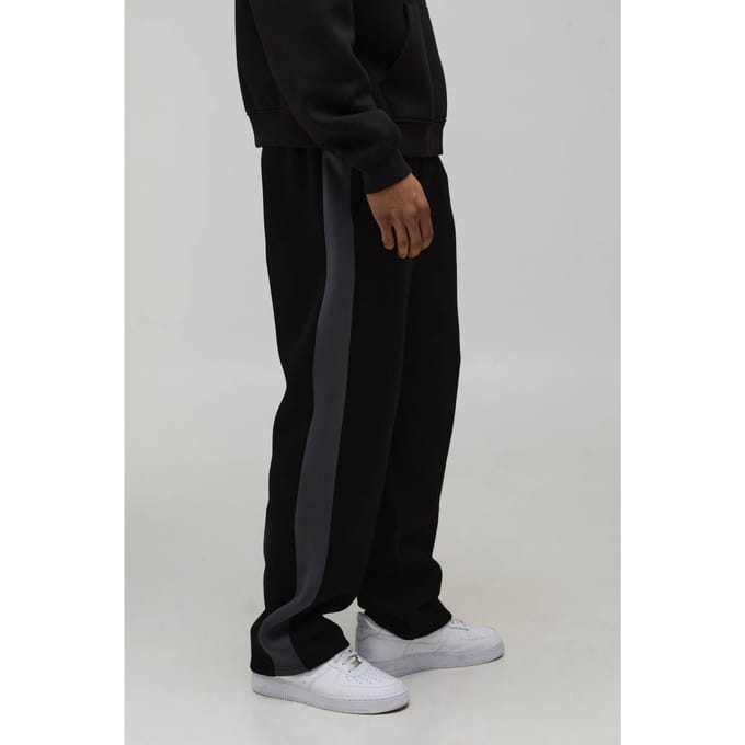 Straight Fit Paneel Joggingbroek | Black | Size Large