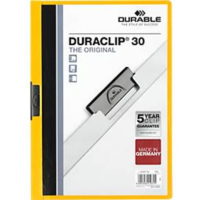 Quantore - Klemmap Duraclip A4 3mm 30 vellen geel | 25 stuks