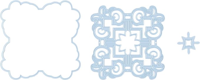 Nellie Snellen Stained Glass Dies Square Ornament-1 Curls