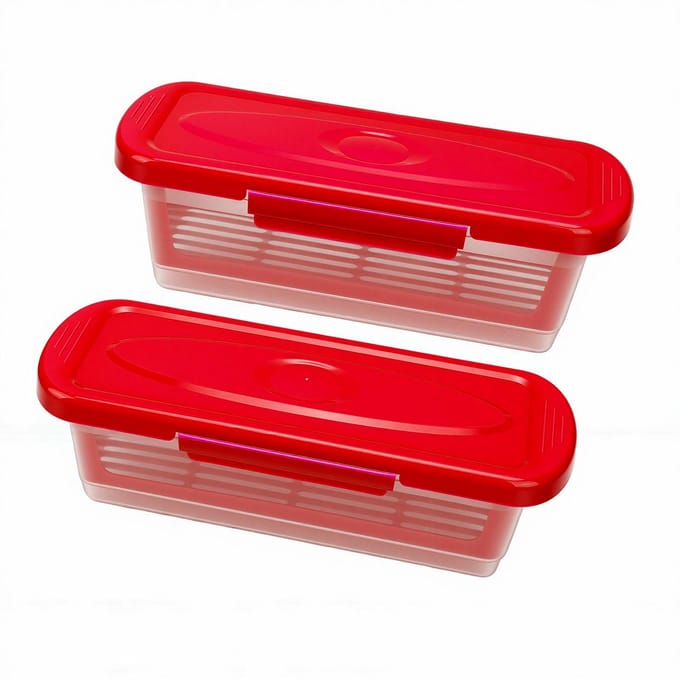 2 bols à pâte avec couvercles Shakers à pâte réutilisables en PP pour ailes de poulet, poisson, rondelles d'oignon rouge