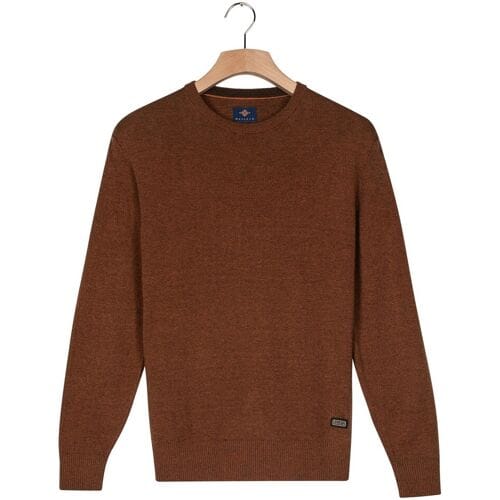 Baileys Trui Crew Neck Allover Fine Two-Tone Texture Copper / male