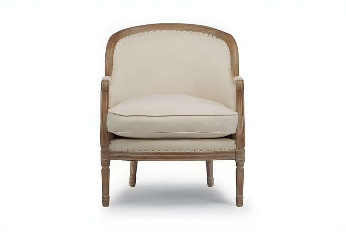 Vente-unique Fauteuil van linnen ALIENOR - beige