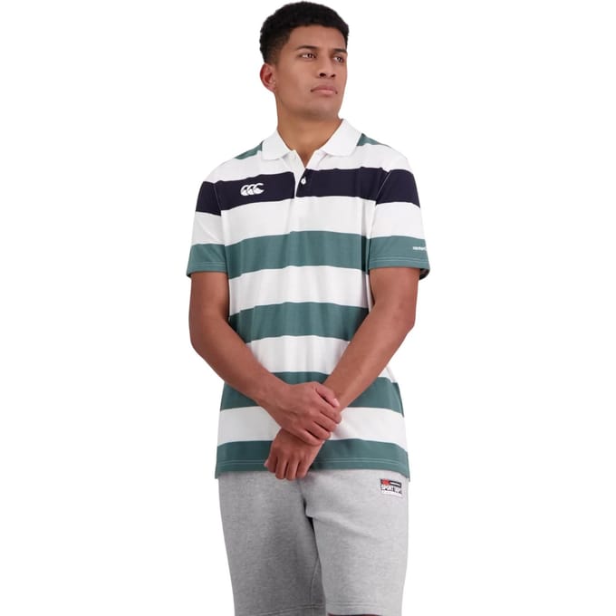 Canterbury Heren Stripe Polo Shirt (Helder wit)
