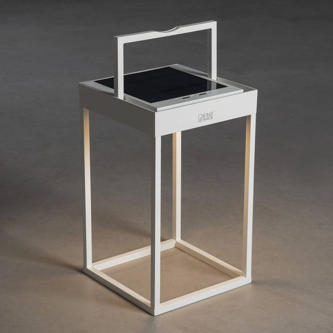 Konstsmide LED solarlantaarn Portofino, wand / tafel, wit
