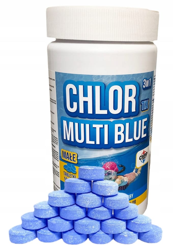 Chlortix Multi Bleu Petits Comprimés Pour Piscine 1Kg 50 Pcs.