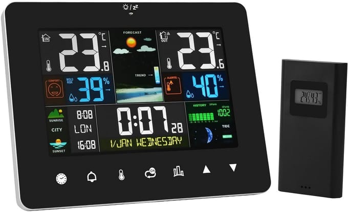 Met Buitensensor - Weerstation Binnen en Buiten - Weermeter Draadloos - Temperatuurcontrole