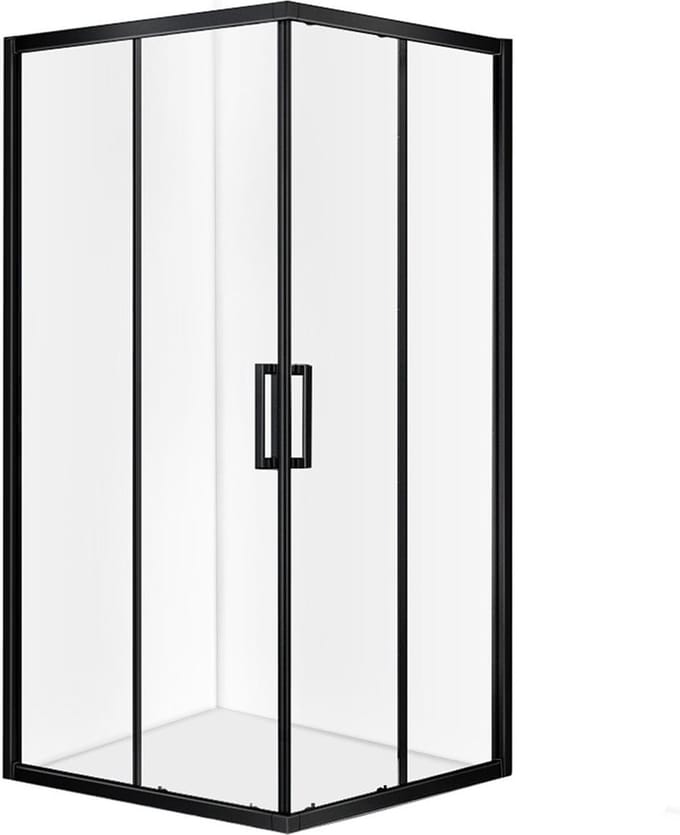 Diamond Line Enza - Douchecabine - 90x90 - Vierkant - Mat Zwart - Schuifdeur - Hoekinstap